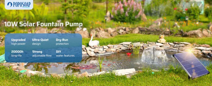 Clean Water, Gentle Flow Designing the Perfect Pond with a Solar Powered Fountain Pump and Solar Pond Pump and Filter